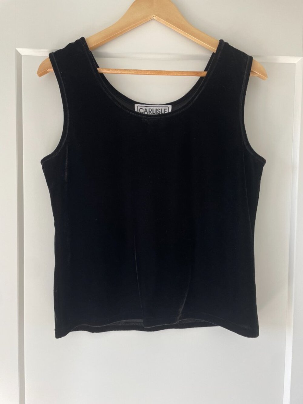 Vintage Black Velvet Tank Top Size XL